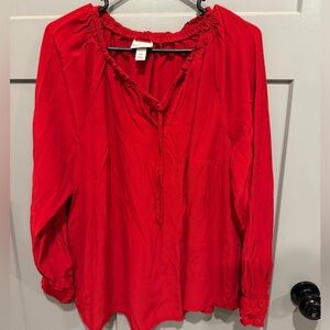 Ava & Viv Vibrant Red Blouse